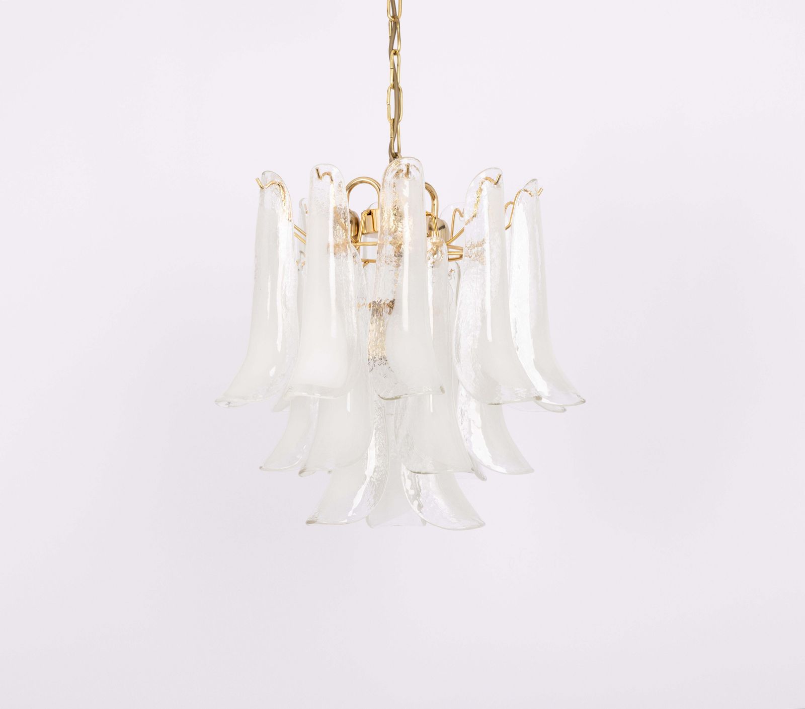 Stunning Large Murano Glass Petals Chandelier Italy, 1980s photo for sale