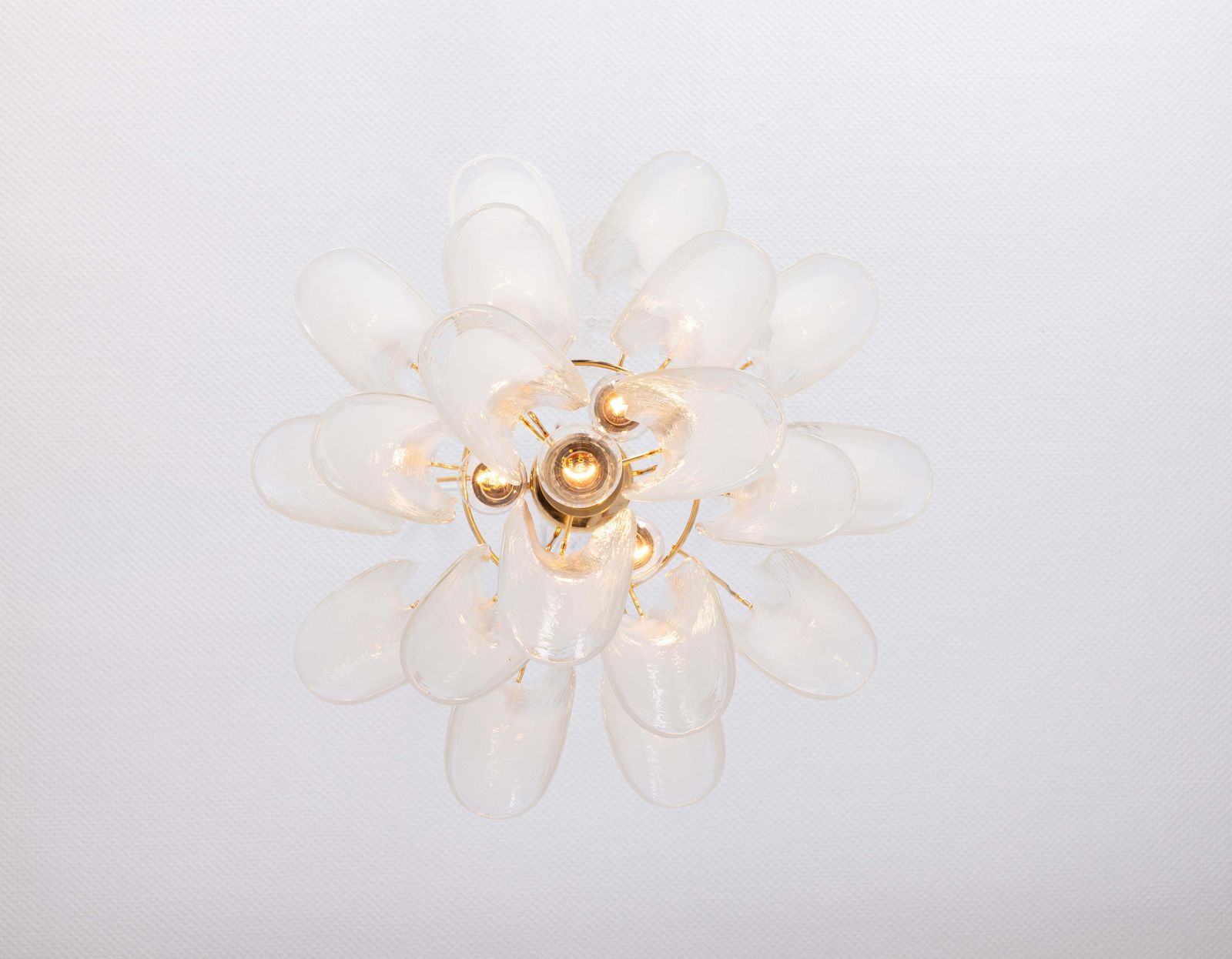 Lighting Stunning Large Murano Glass Petals Chandelier Italy, 1980s photo