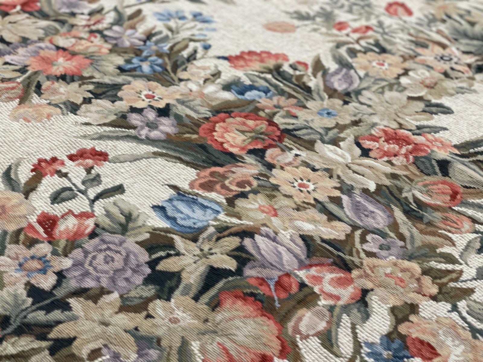 Textiles Traditional Carpet Floral Aubusson Rug Magnificent Handwoven Wool Needlepoint photo