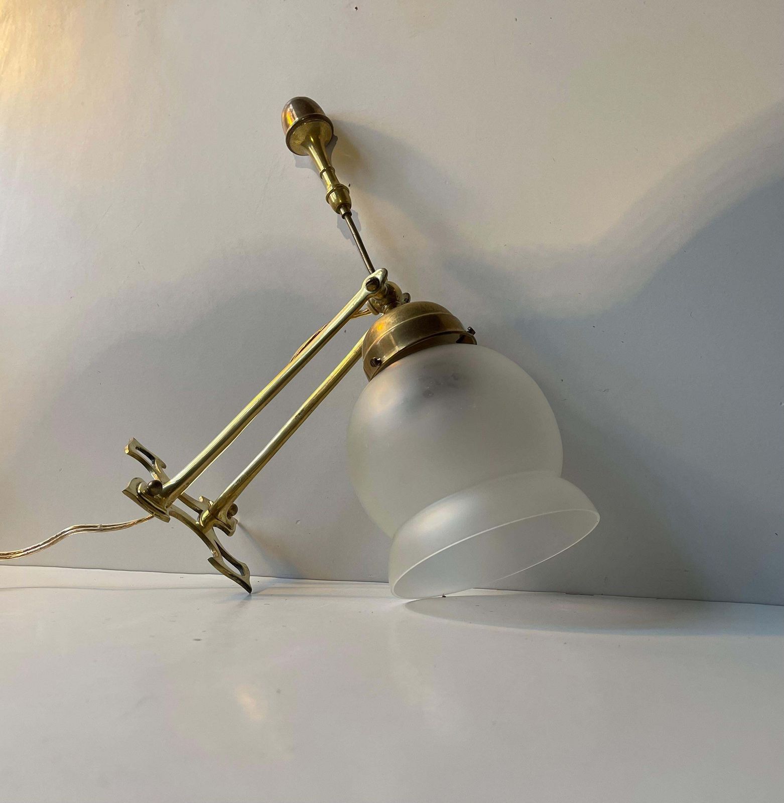 Arts & Crafts Brass Rocking Lamp / Sconce In The Style Of Was Benson photo furniture