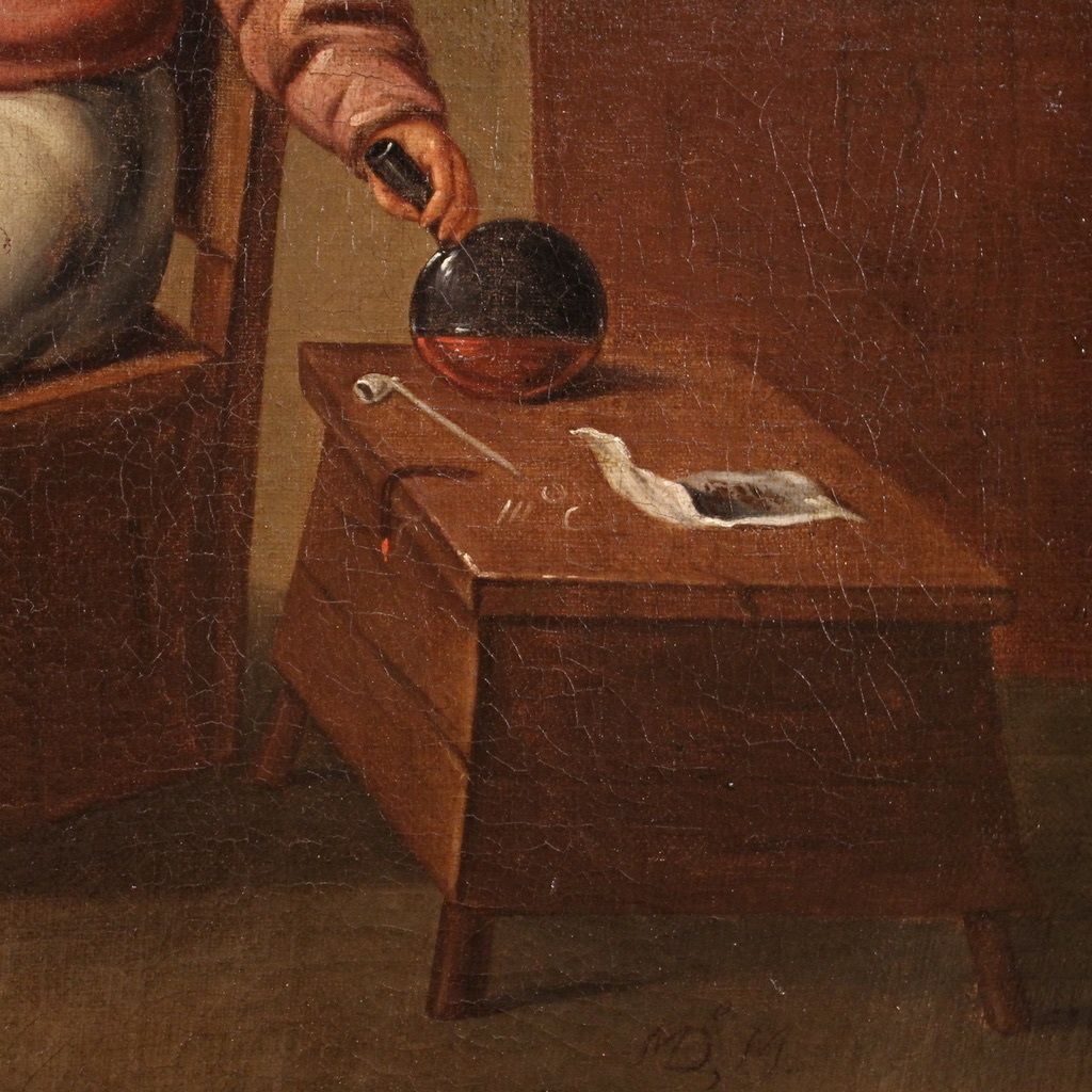 Flemish Interior Scene Painting From The 17th Century photo vinterior