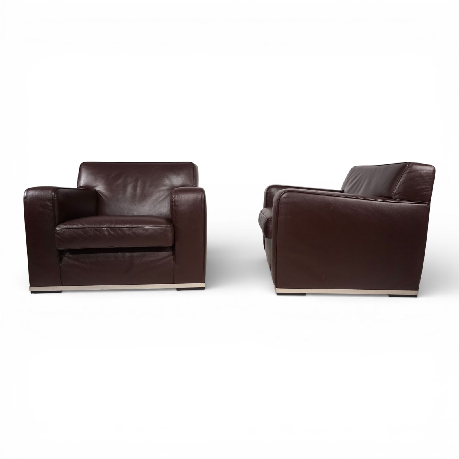 Set Of 2 B&B Italia Maxalto Apta Imprimatur Leather Armchairs By Antonio Citterio, 1999