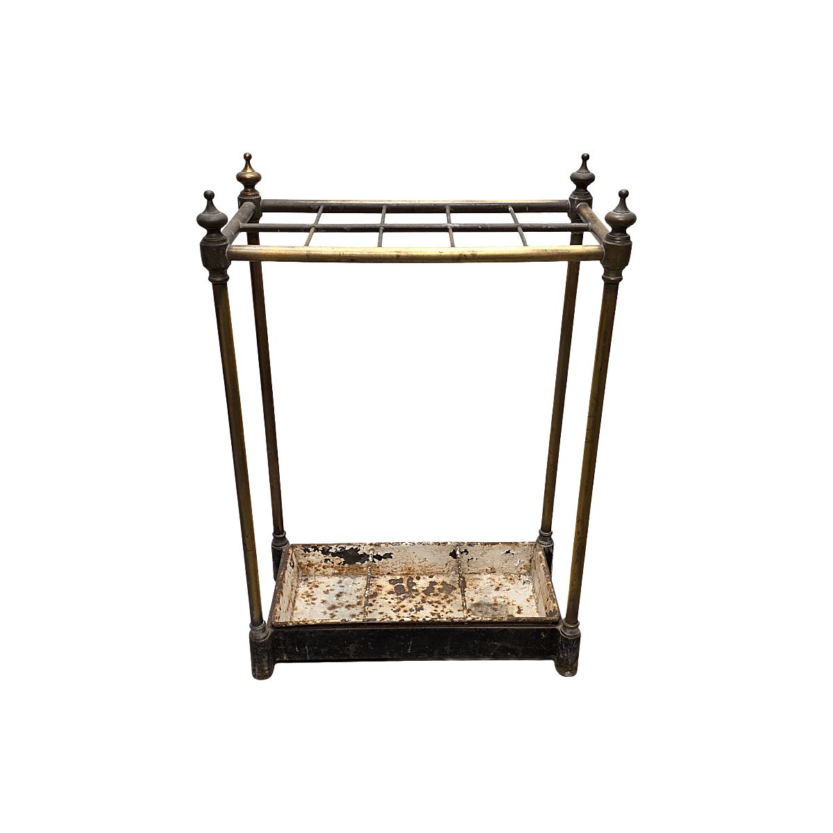 Antique English Brass Umbrella Stand, From Around 1900