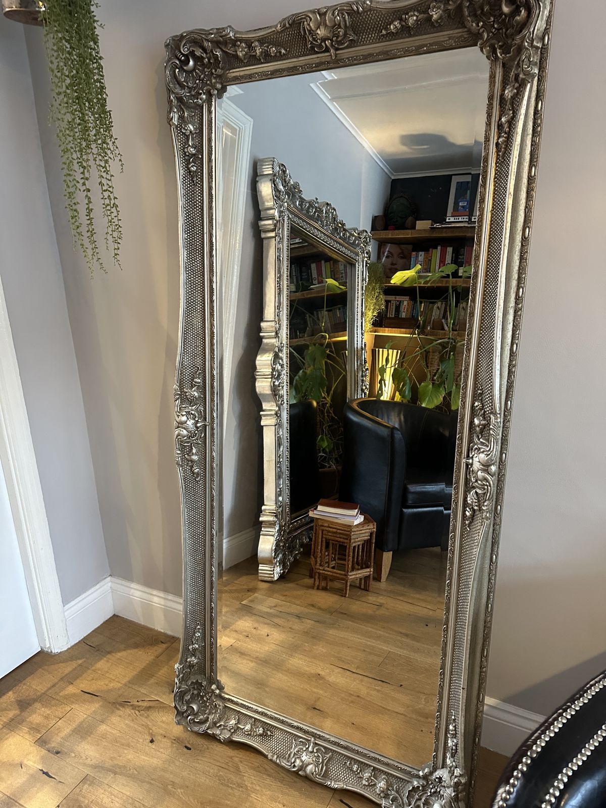Large Wood Ornate Champagne Leaner Floor Mirror 170cm X 80cm photo Home Decor