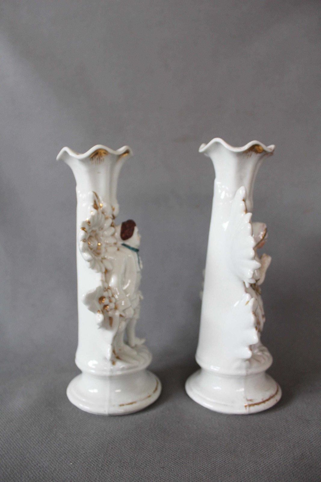 photo vinterior Set Of Two Antique 19th Century Porcelain Vieux Paris Candle Holder, Couple Figurine Man Woman Statue