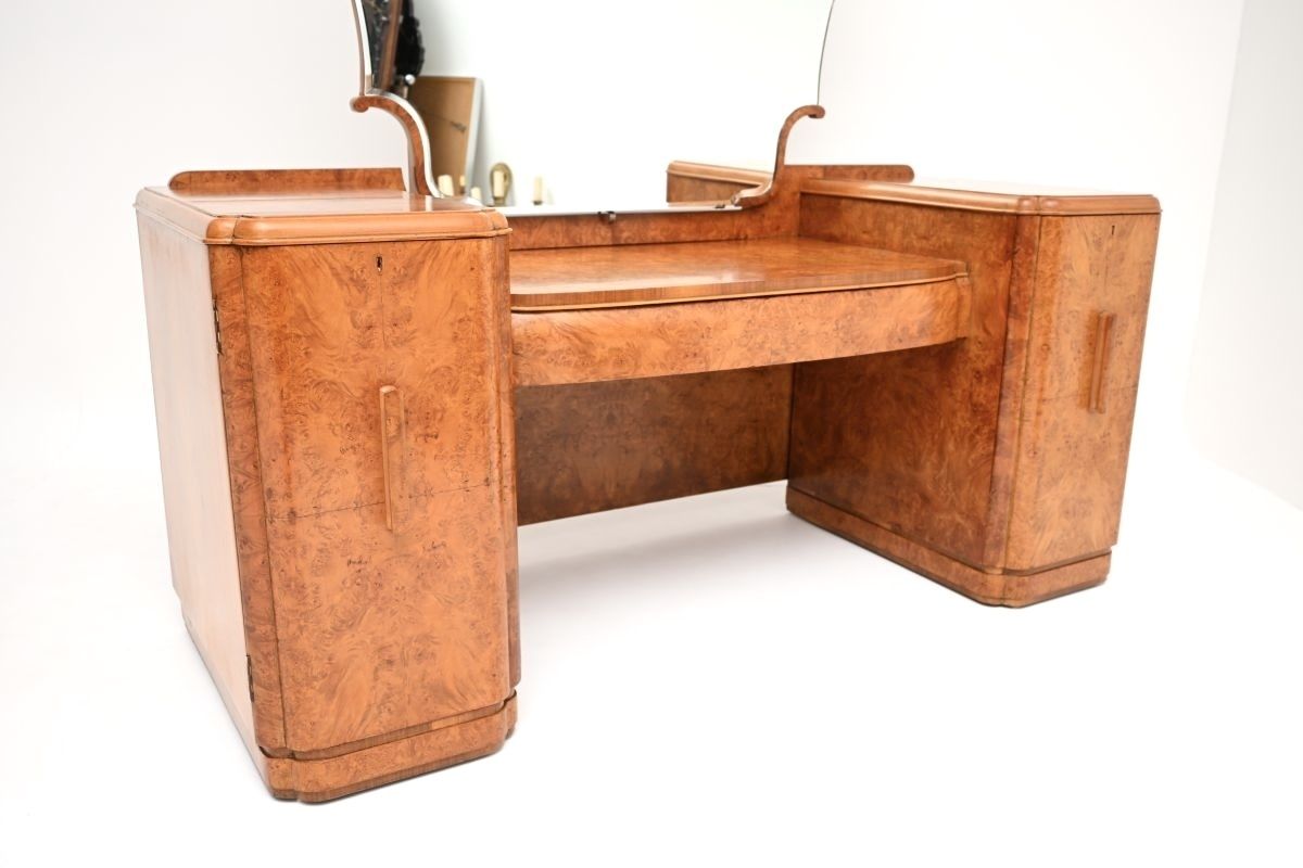 Art Deco Burr Walnut Dressing Table photo Furniture