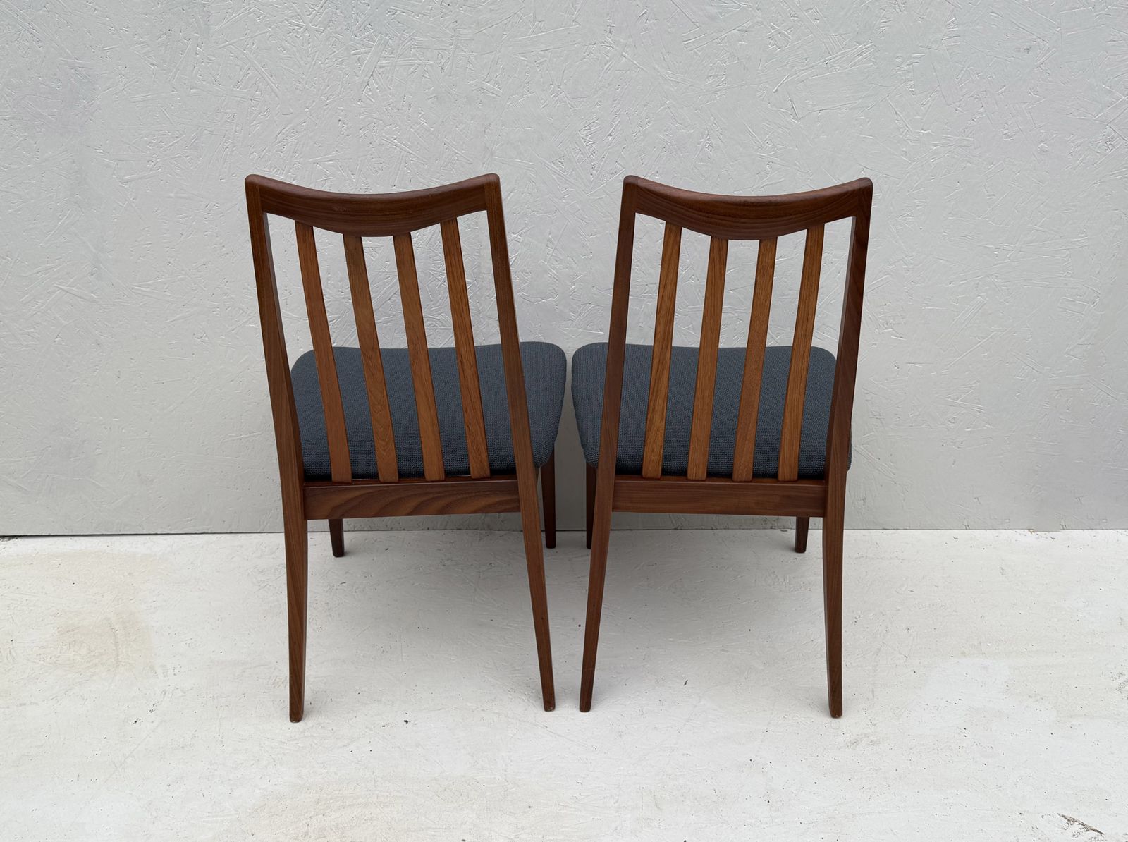Mid Century Teak And Fabric Dining Chairs By Leslie Dandy For G Plan, 1960s, Set Of 4 photo for sale