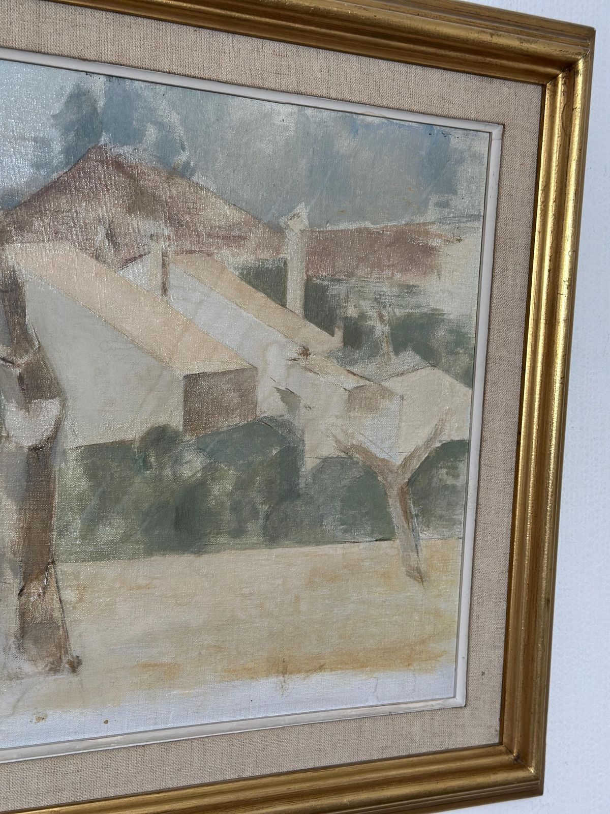 photo furniture Original Mid Century Swedish Oil On Panel – “Calpe” By Lars Olof Ericsson – Dated 1957 – Vintage & Framed – 47 × 58 Cm (18.5" × 22.8")