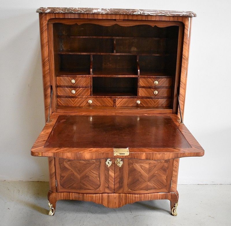Secretary Louis XV Marquetry Rosewood 19th photo 5331.28