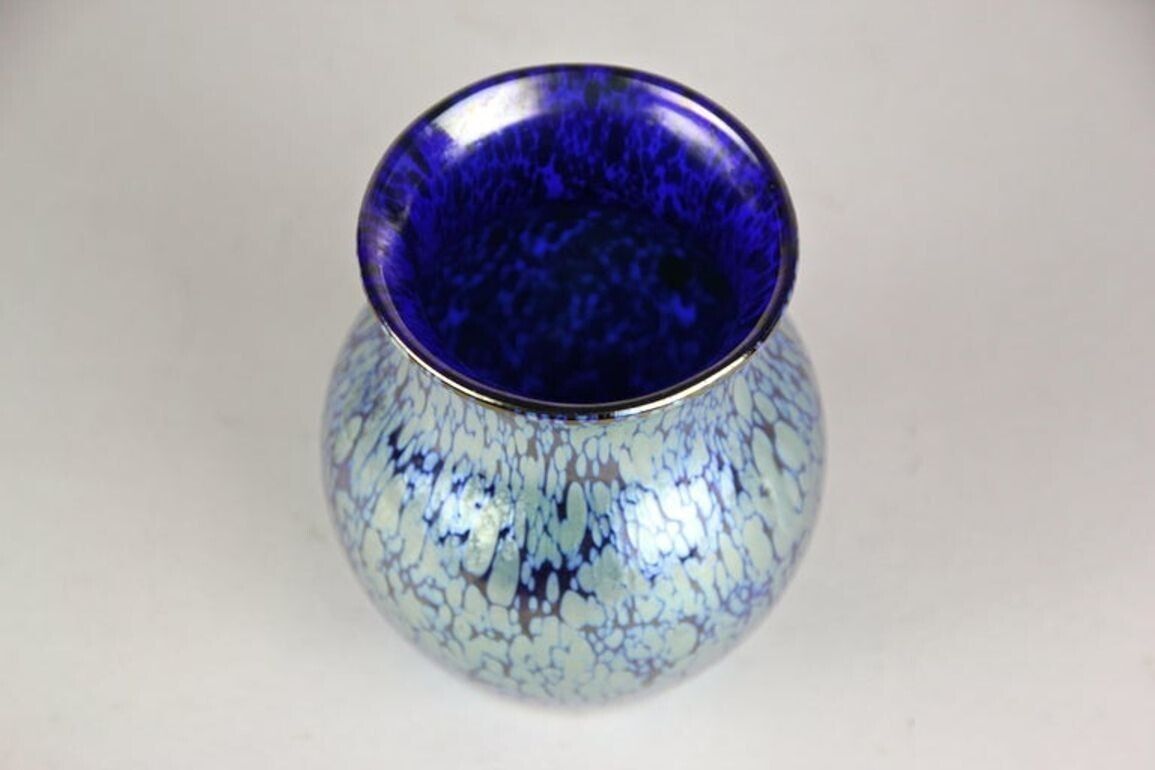20th Century Loetz Witwe Blue Glass Vase   Decor Cobalt Papillon, Cz, Ca. 1903 photo 2490.0