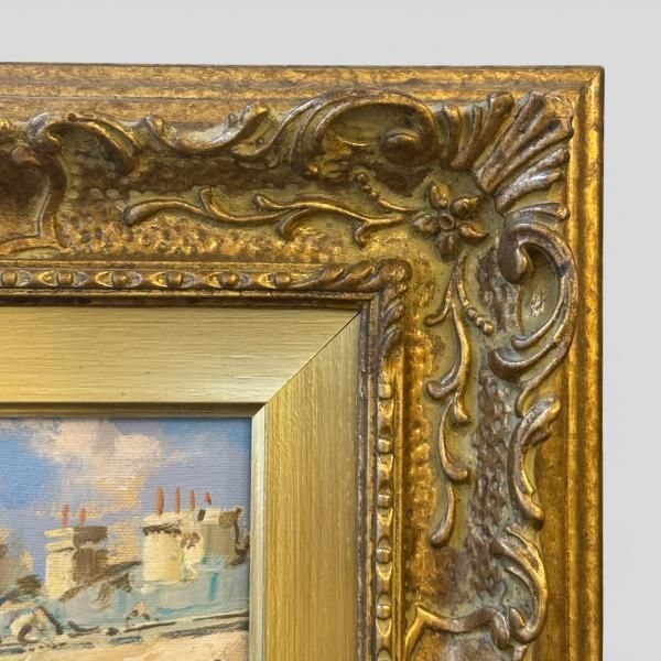 Antonio Gravina Oil Painting, Early 20th Century Continental Market Scene photo Art