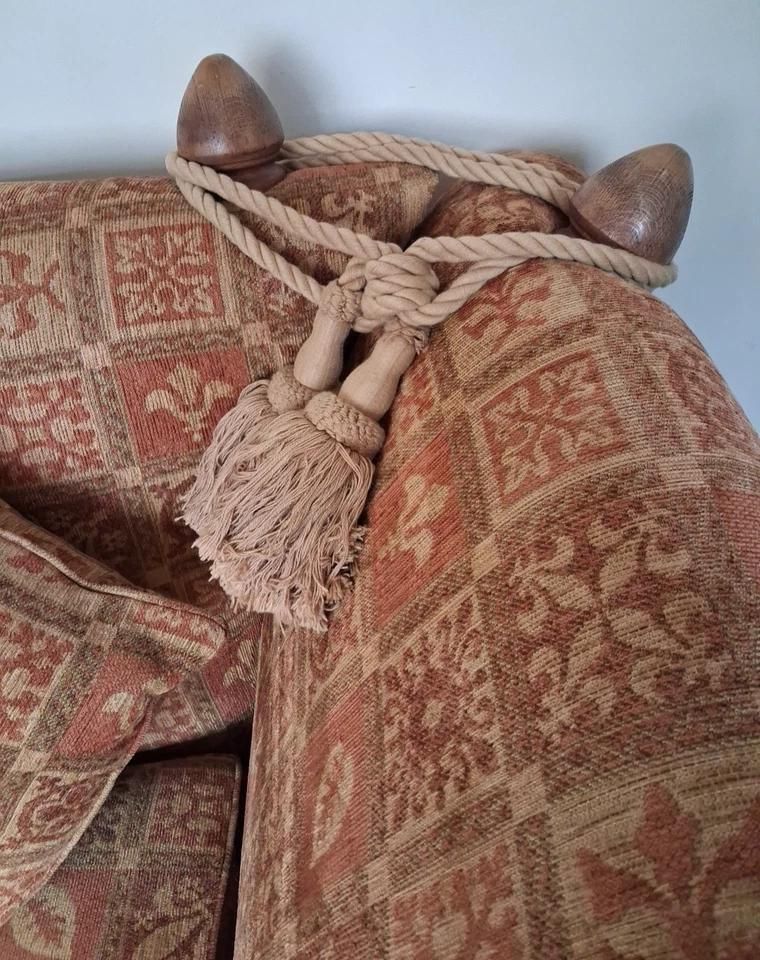 Vintage Knole Sofa With High Back Drop Arms Secured By Finals And Tie Backs photo furniture