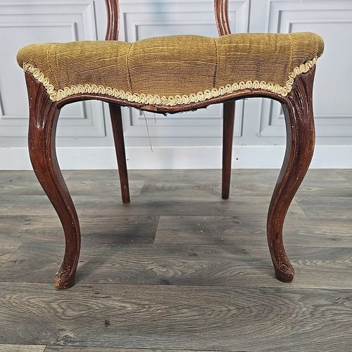 Antique Victorian Bedroom Chair Walnut Cabriole Dining Carved Button Desk Seat photo vinterior
