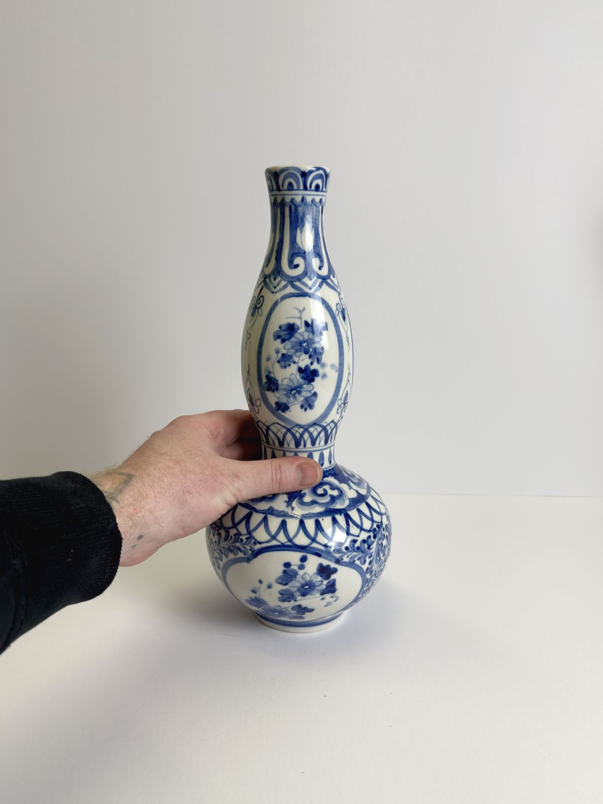 Chinese Blue And White Porcelain Huluping Double Gourd Vase, Ming Style, 1930s photo buy