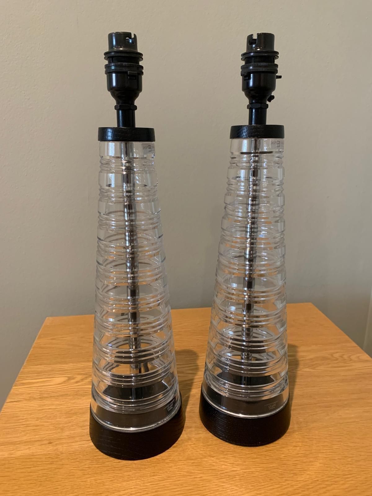 Jasper Conran Stuart Crystal 15" Bar Table Lamp   Pair photo 400.0