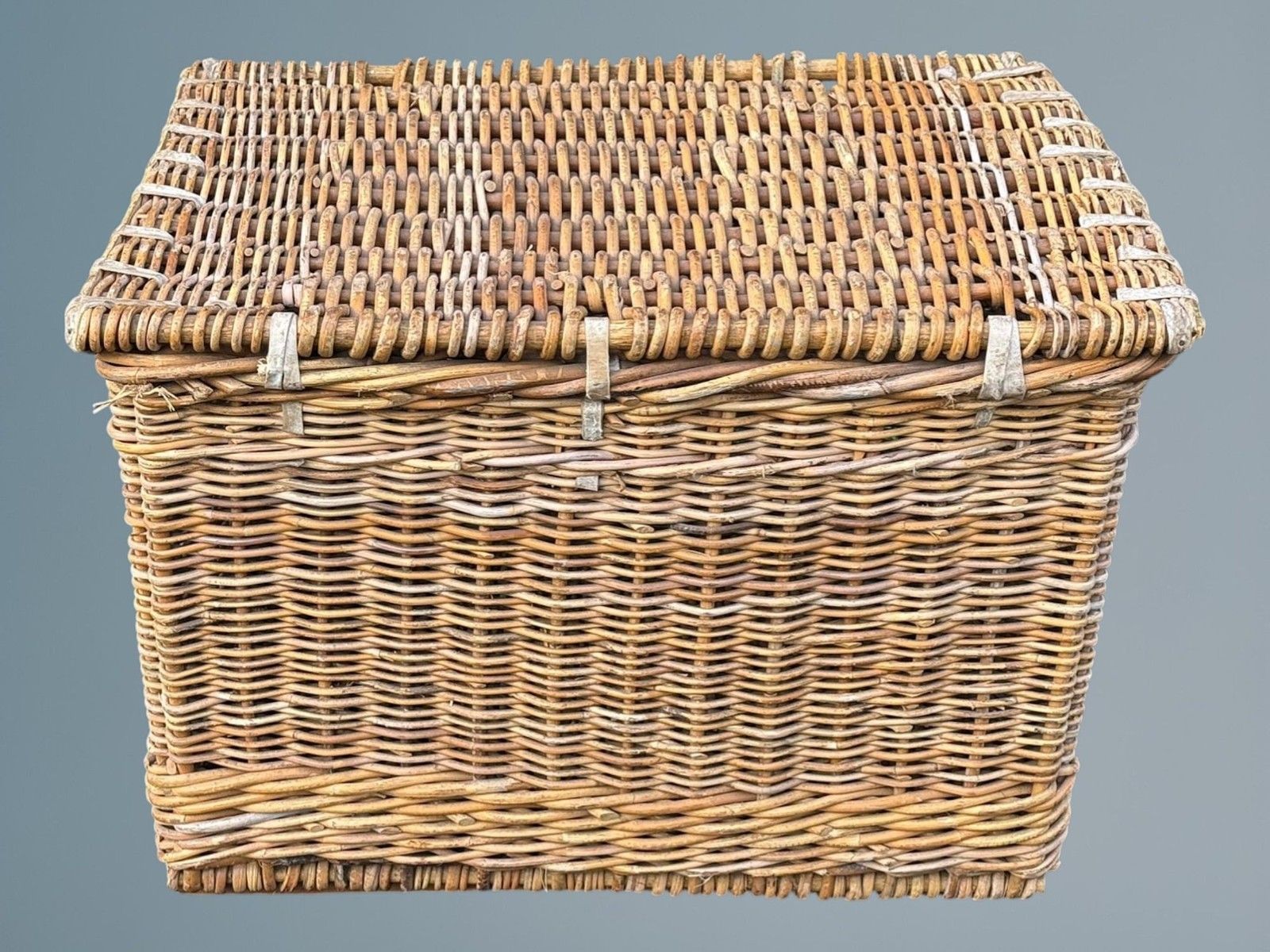 Large Antique Wicker Basket /Log Basket photo 320.0