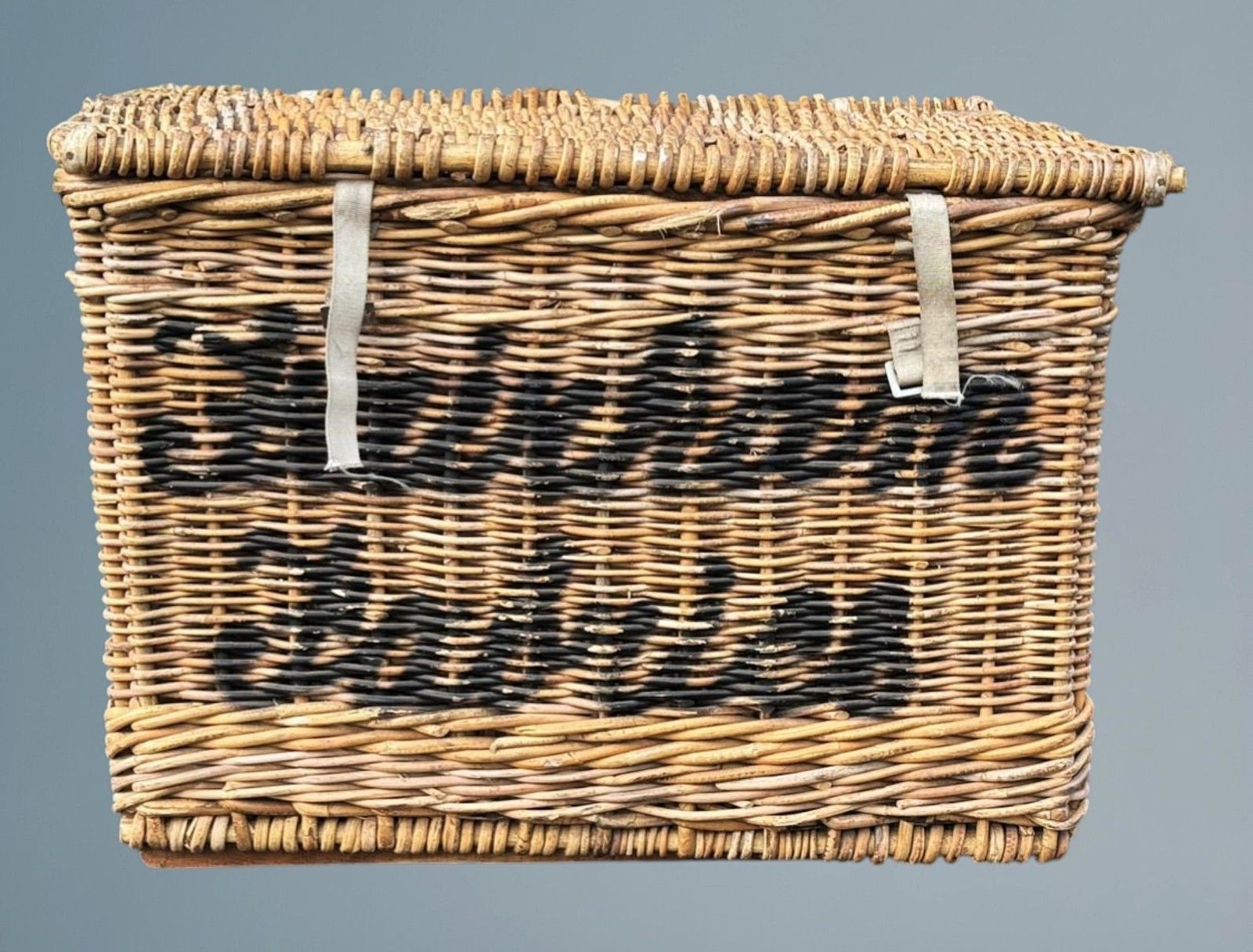 Large Antique Wicker Basket /Log Basket photo buy