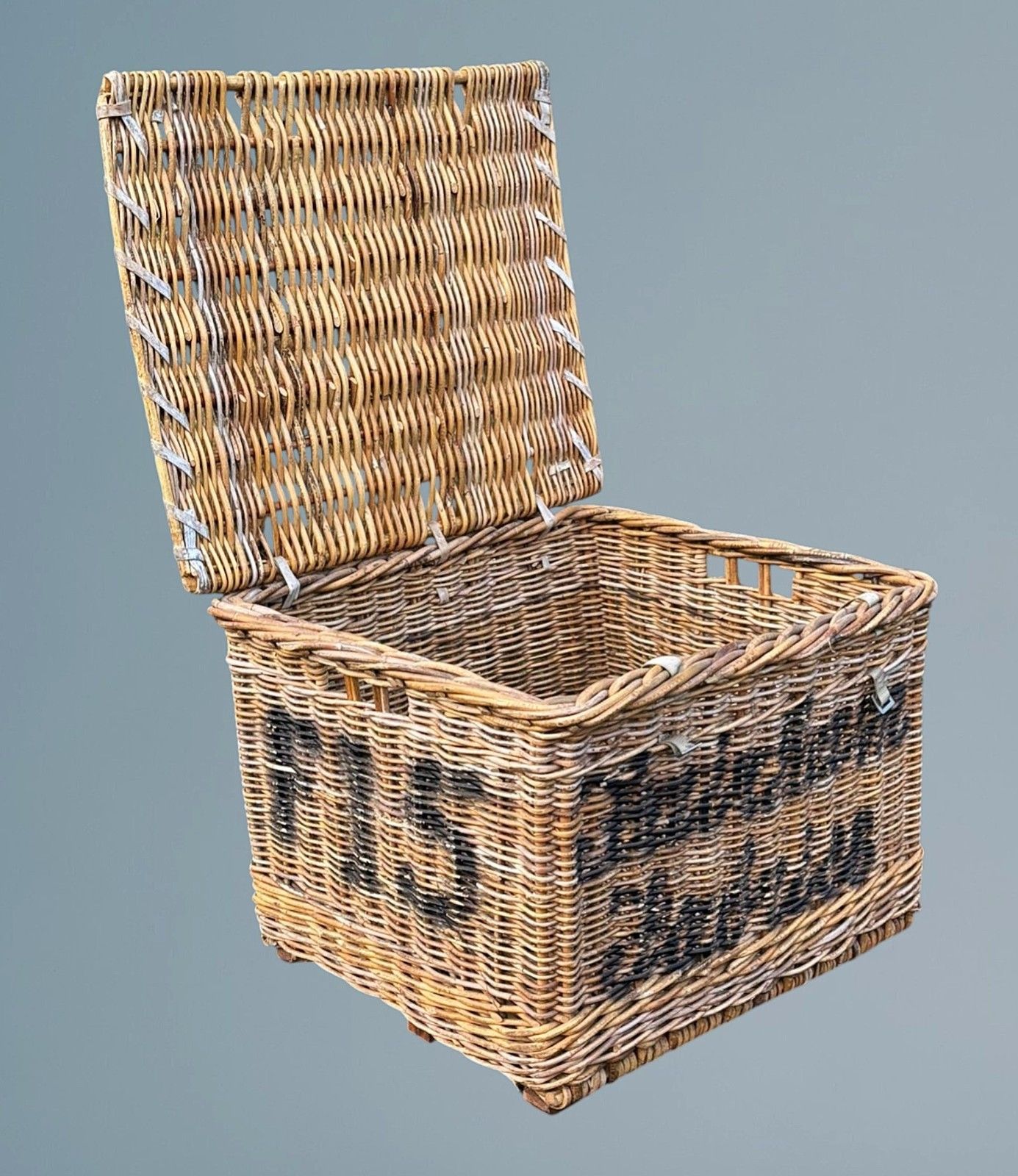 Home Decor Large Antique Wicker Basket /Log Basket photo
