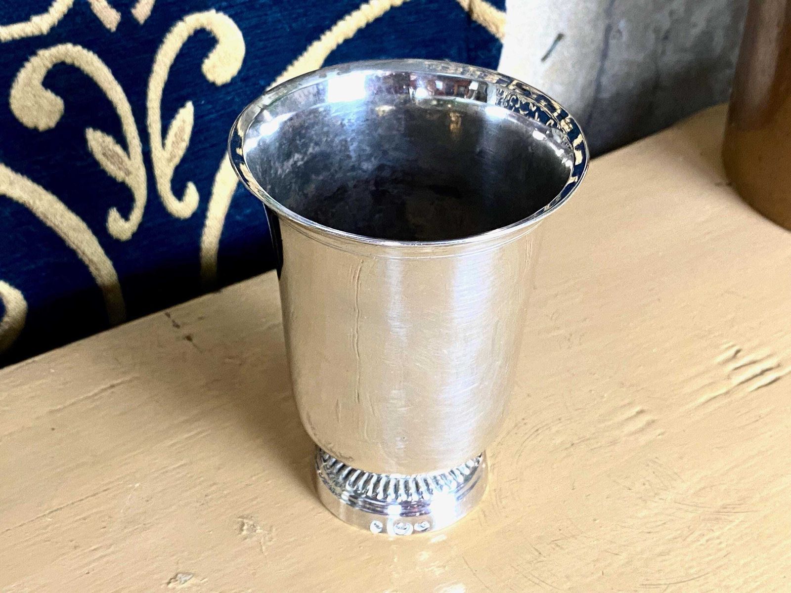 Antique 1798 1809 French Silver 950/1000 Timbale Beaker Tulip Cup Moselle, Lorraine 104g photo for sale