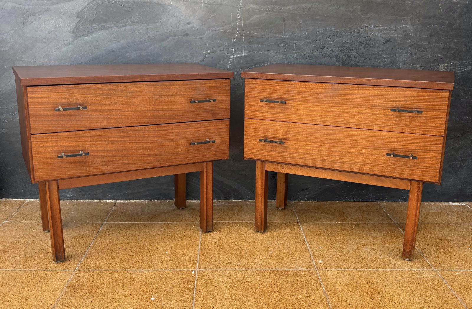 Pair Of Scandinavian Mid Century Modern Nightstands With Two Drawers, 1960 photo 1785.0