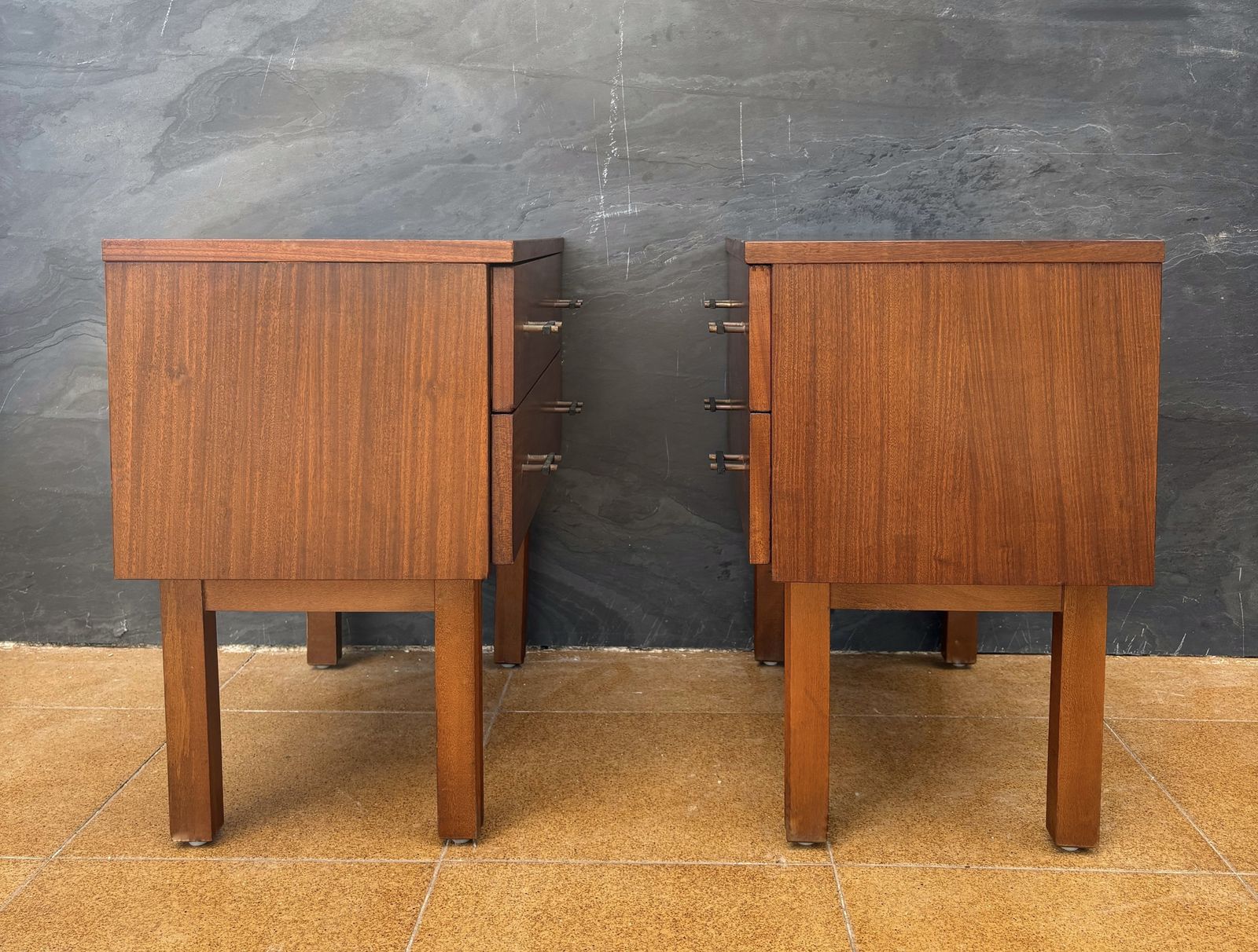 Pair Of Scandinavian Mid Century Modern Nightstands With Two Drawers, 1960 photo buy