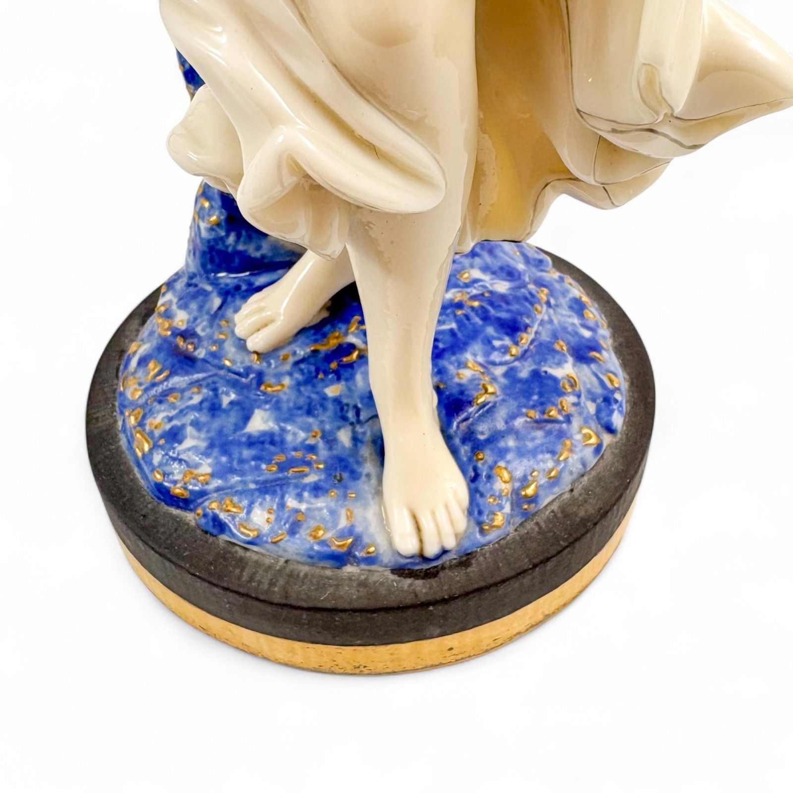 Antique Royal Worcester Porcelain Figurine Girl Windblown Dress 19th Century photo buy