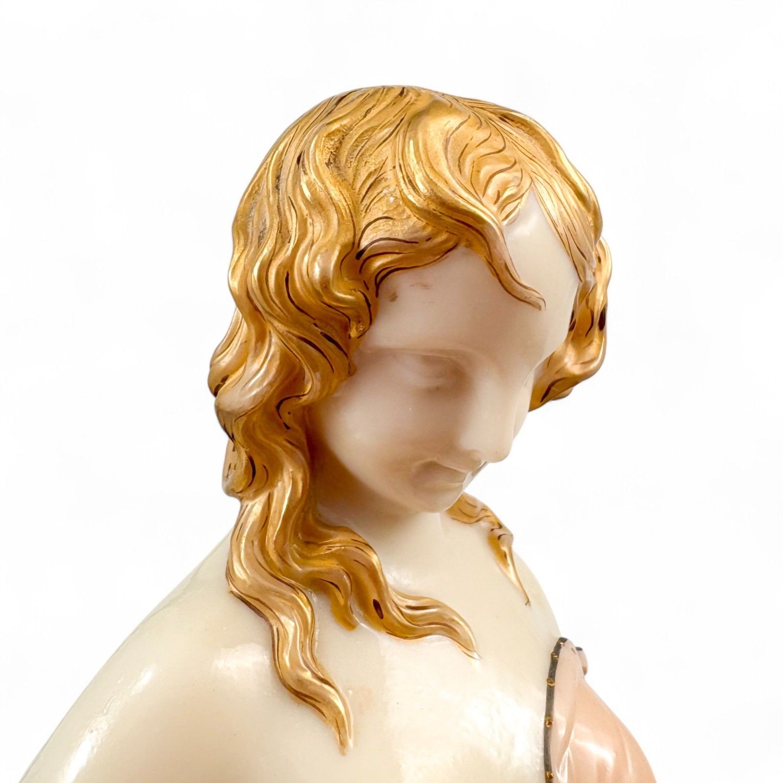 Home Decor Antique Royal Worcester Porcelain Figurine Girl Windblown Dress 19th Century photo