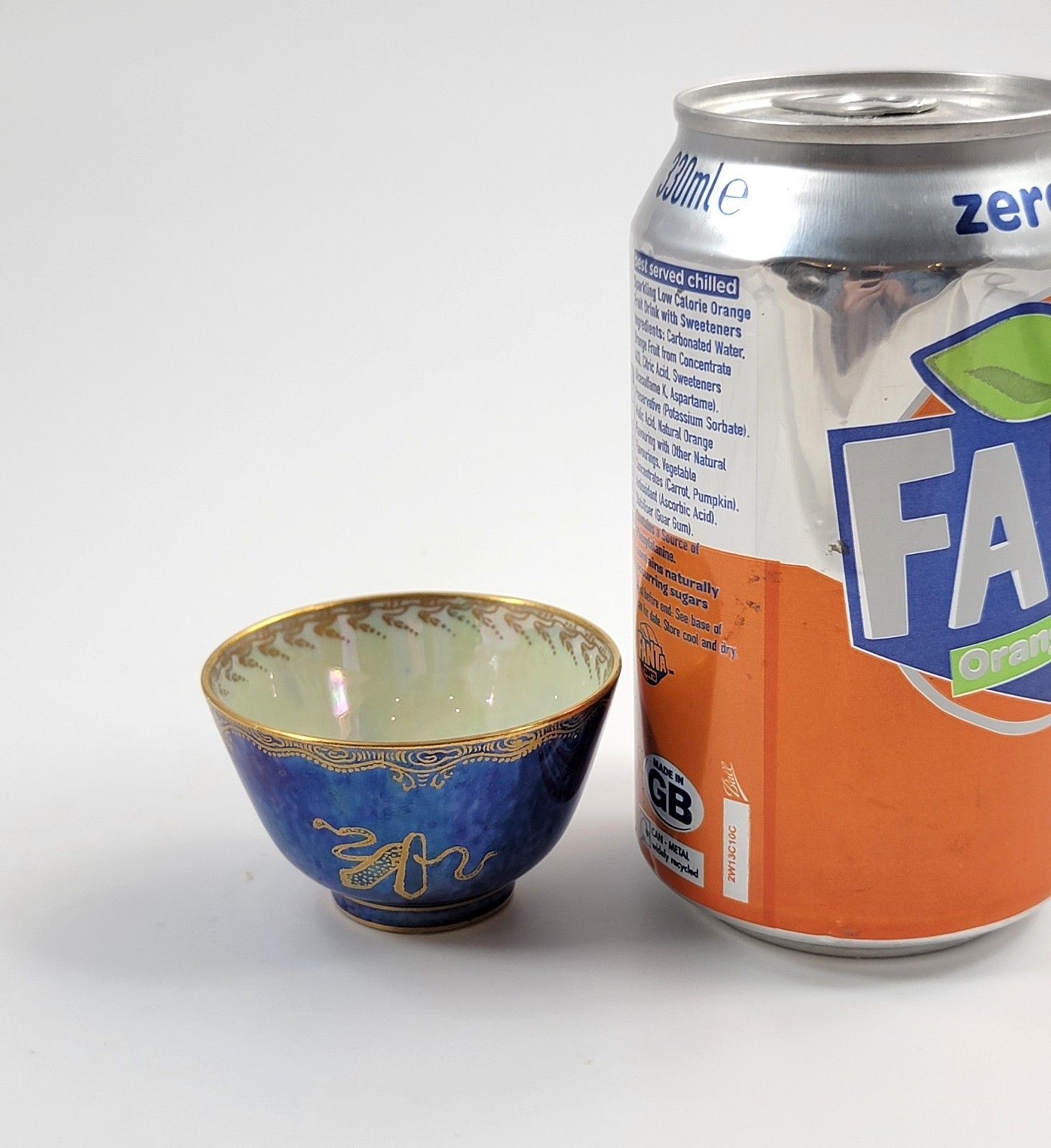 photo for sale Daisy Makeig Jones Wedgwood Blue Lustre Dragon Miniature Cup, C.1915
