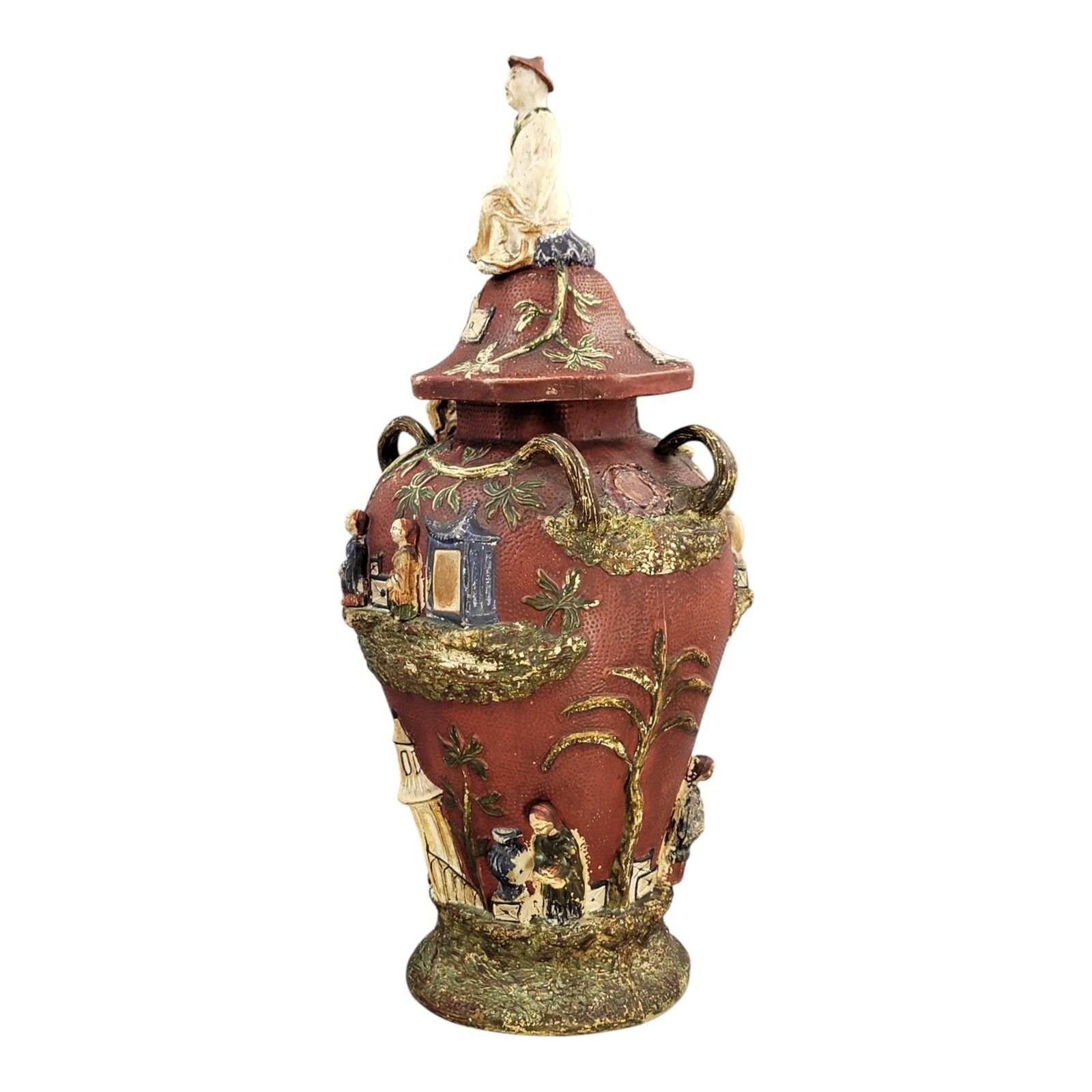 Antique Monumental Continental Maiolica Vase And Cover, Circa 1860–1880. photo for sale