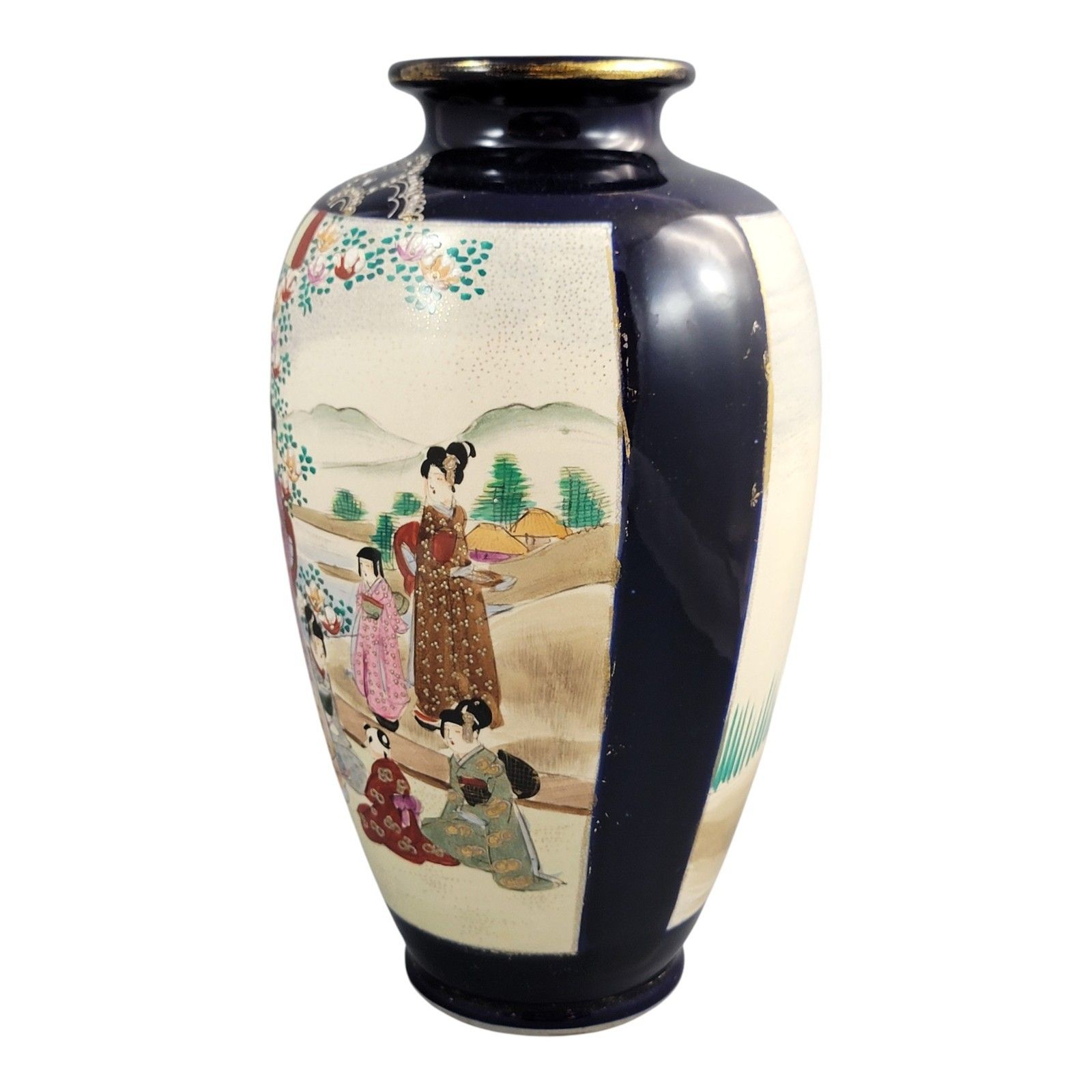 Satsuma Cobalt Ground Vase With Moriage Court Scenes, Japan, C. 1890–1910 photo 500.0