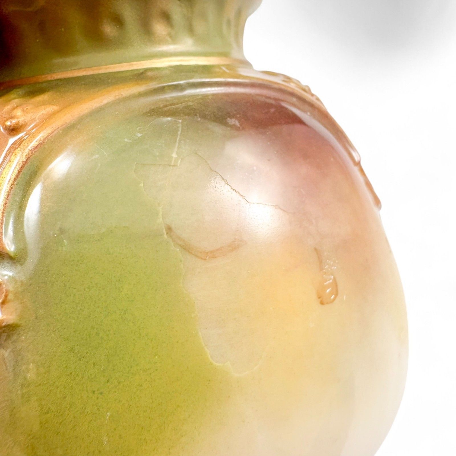 photo furniture Antique Edwardian Royal Worcester Porcelain Floral Fruit Vase 1910 Blush Moulded
