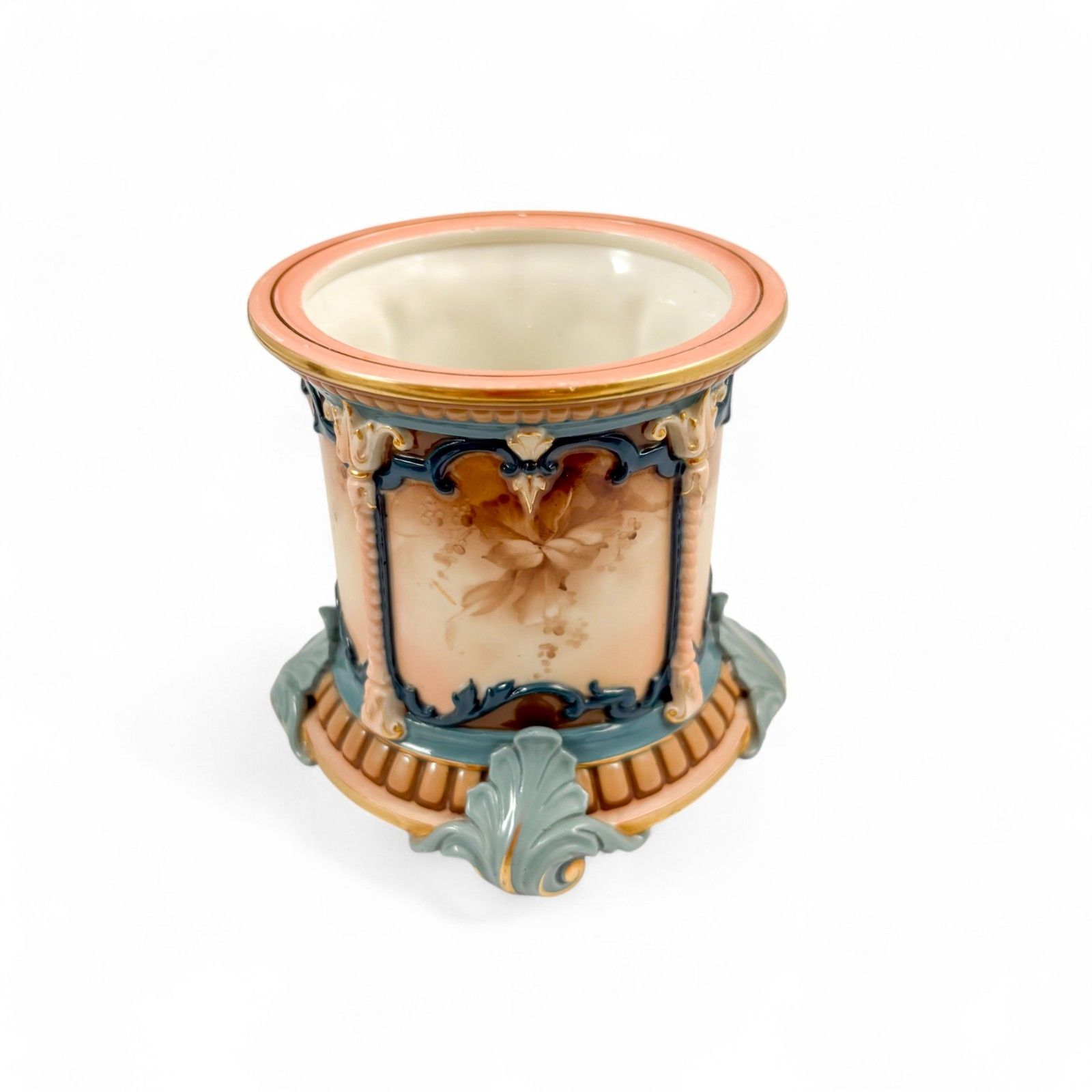 Hadley Royal Worcester Faience Porcelain Jardiniere Art Nouveau Cachepot 1890s