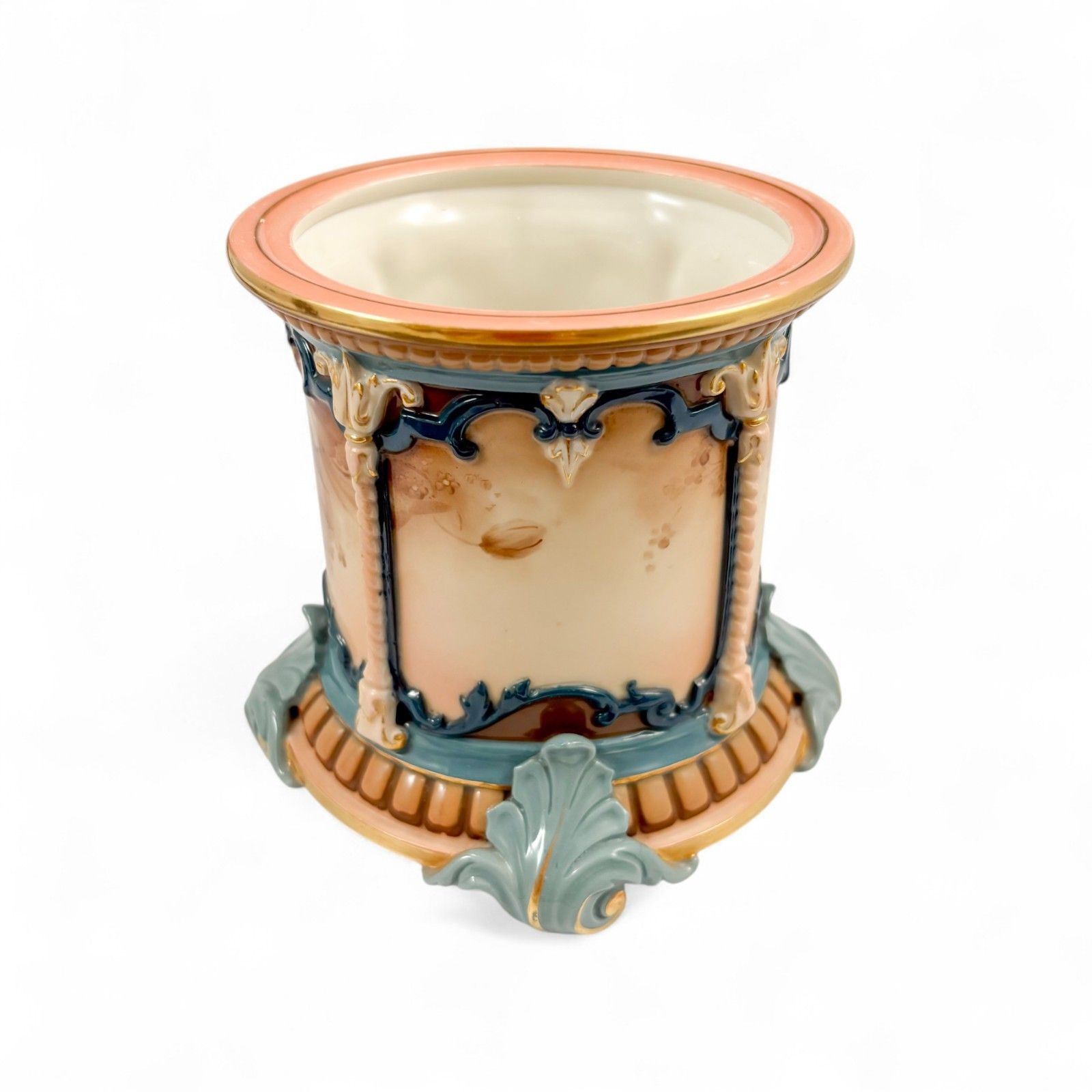 Hadley Royal Worcester Faience Porcelain Jardiniere Art Nouveau Cachepot 1890s photo Home Decor