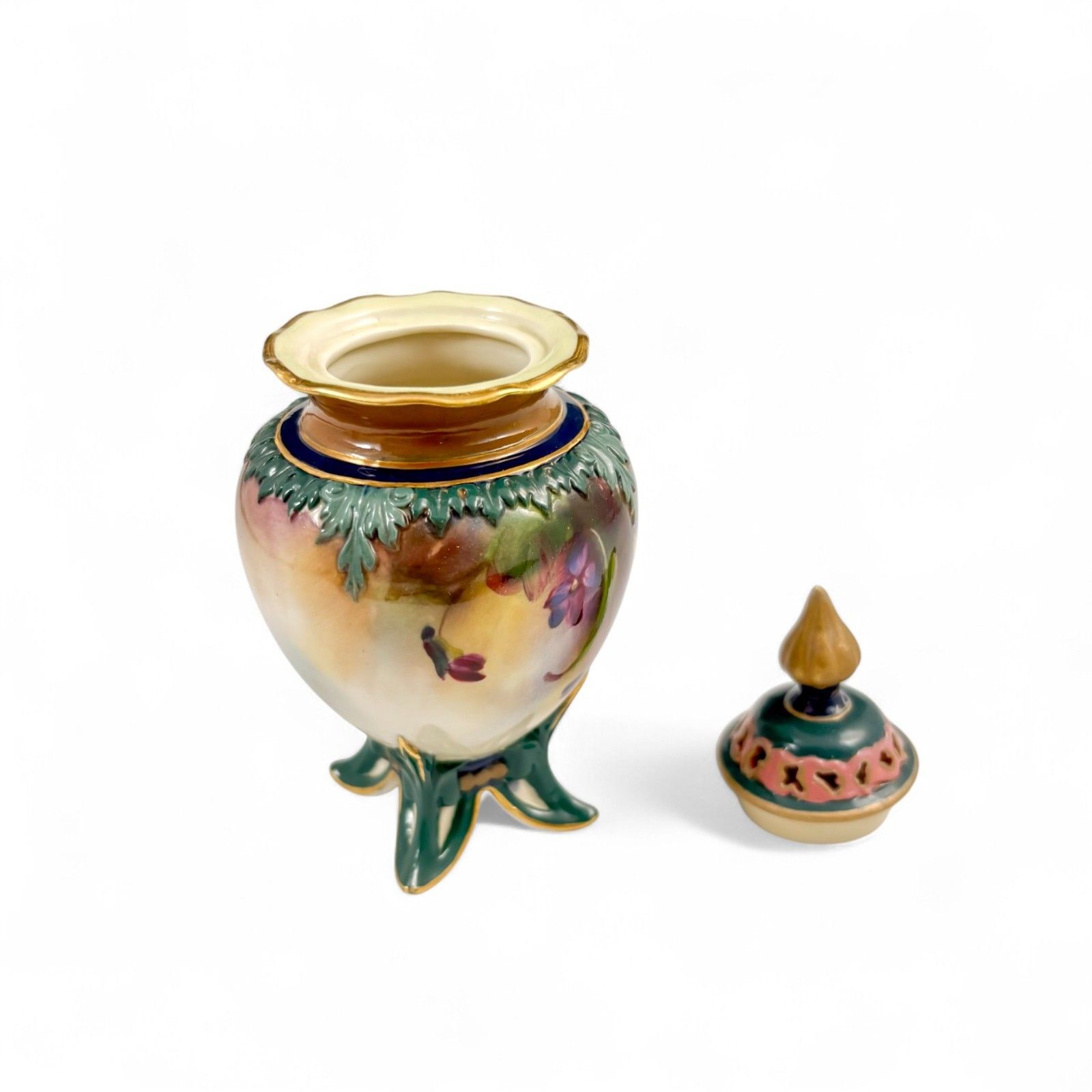 Antique Art Nouveau Royal Worcester Porcelain Pot Pourri Vase 1902 Model 277 photo 240.0