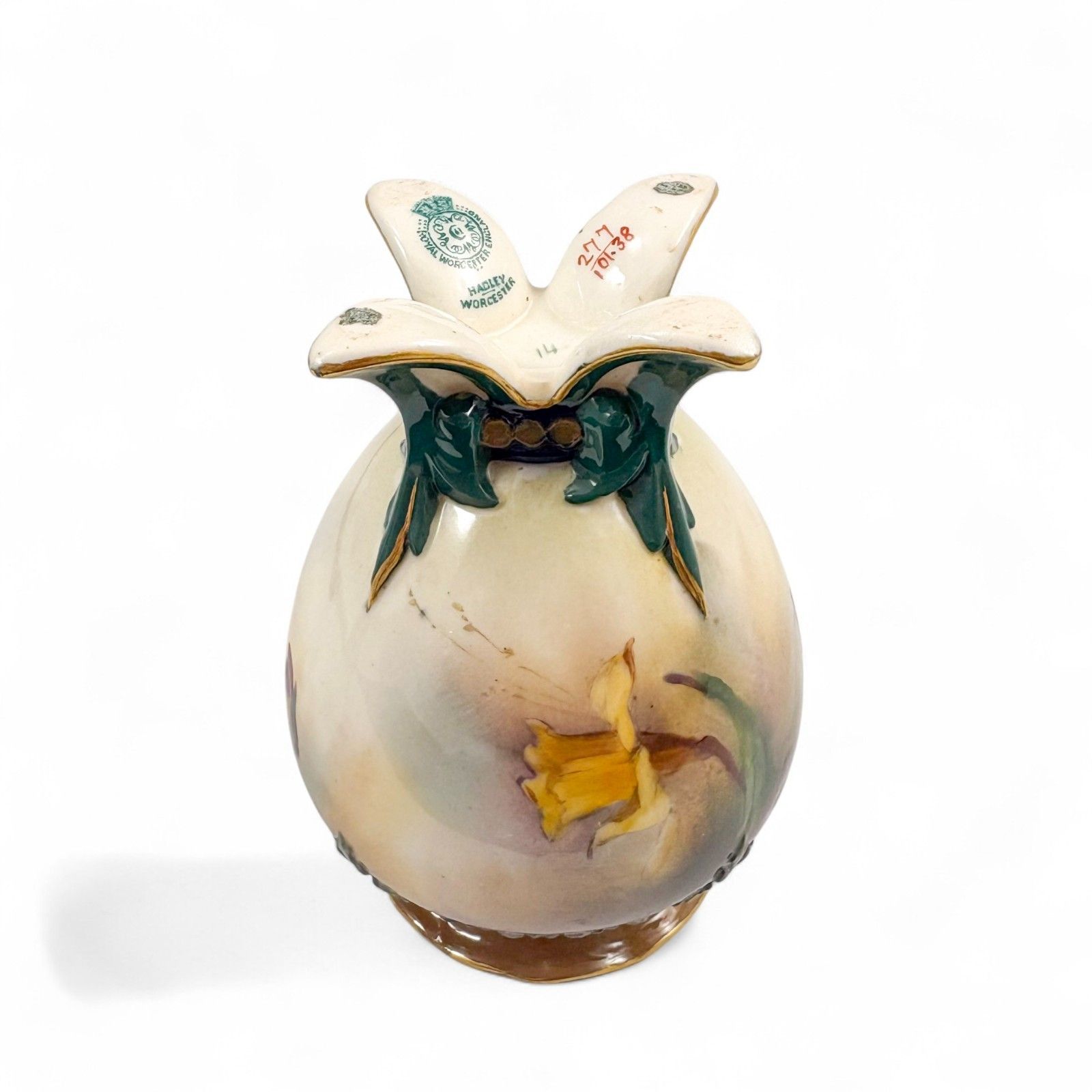 240.0 Antique Art Nouveau Royal Worcester Porcelain Pot Pourri Vase 1902 Model 277 photo