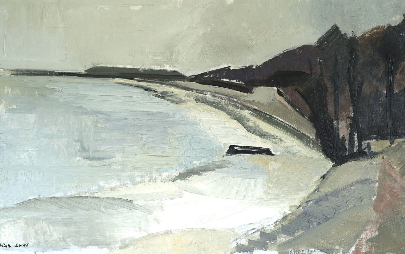 Still Coast In Oil Onto Canvas photo vintage