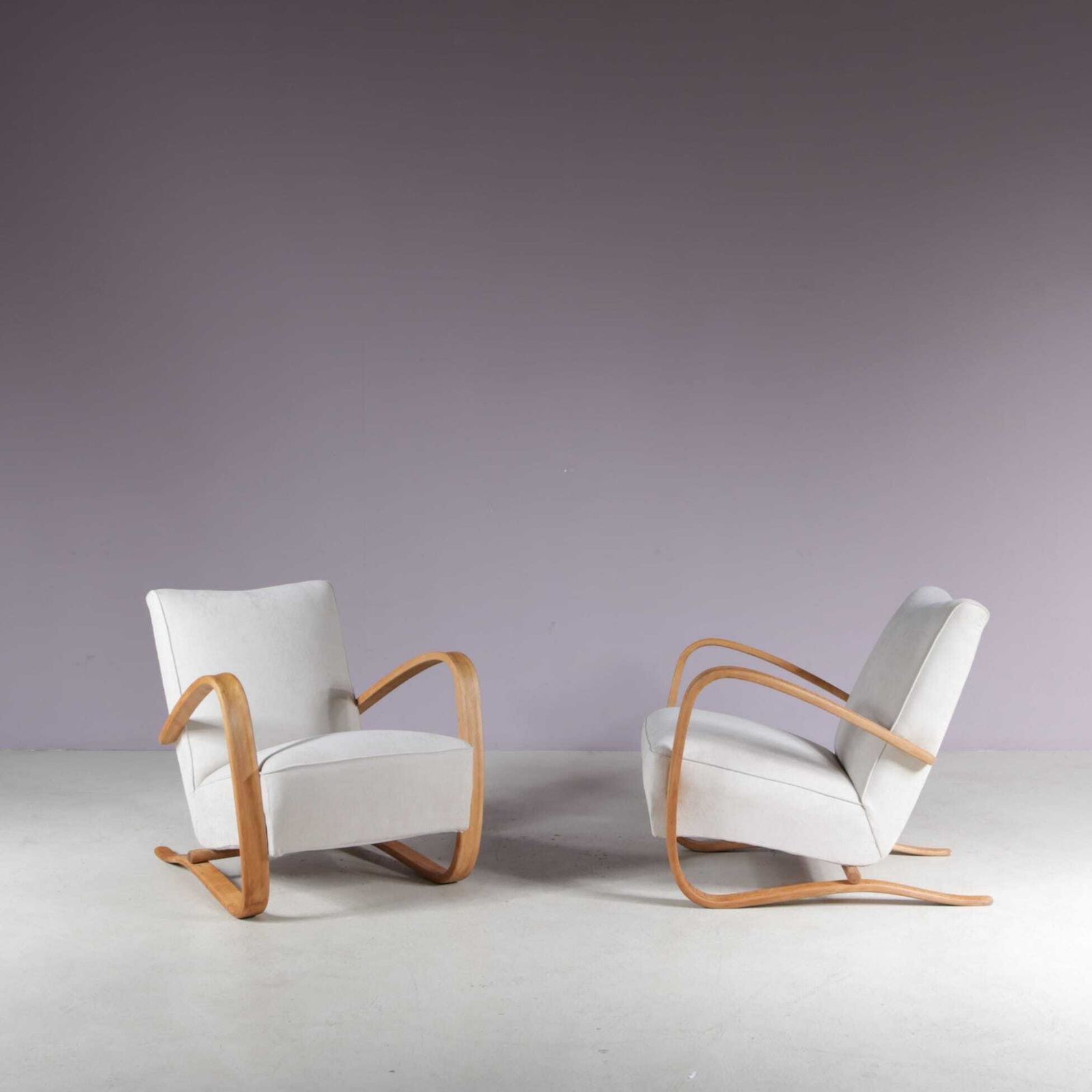 Pair Of Jindrich Halabala Lounge Chairs For Up Zadovy, 1950 photo Furniture