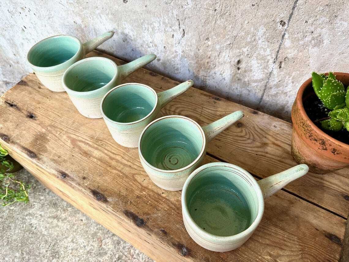photo furniture Set Of 5 X Vintage Studio Pottery Soup Crocks Bowls Mugs