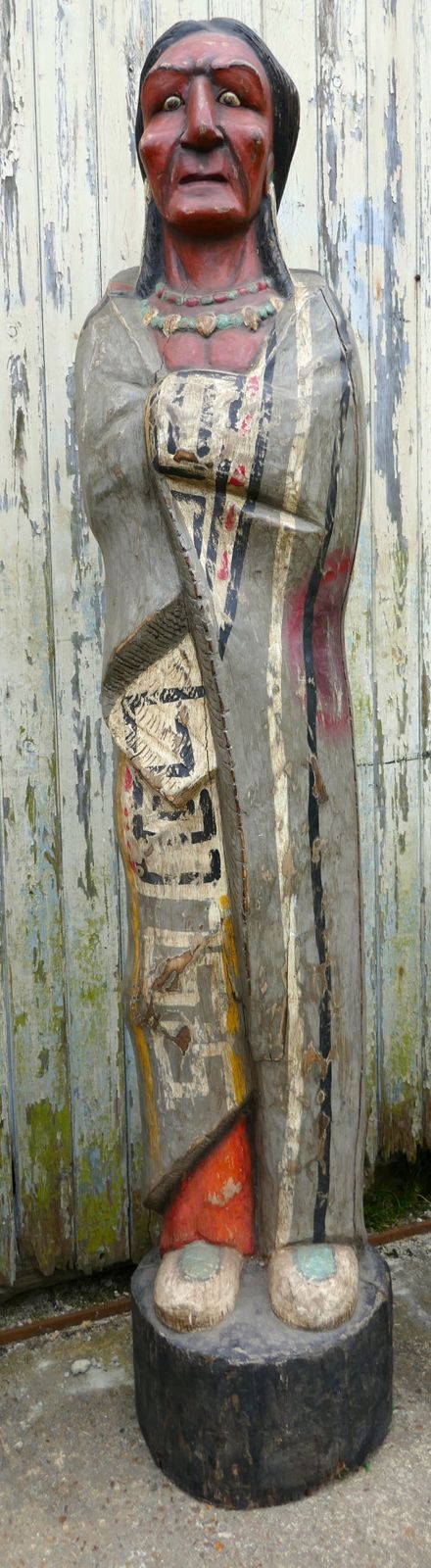 Large Carved Cigar Store Native American Indian, Shop Trade Sign