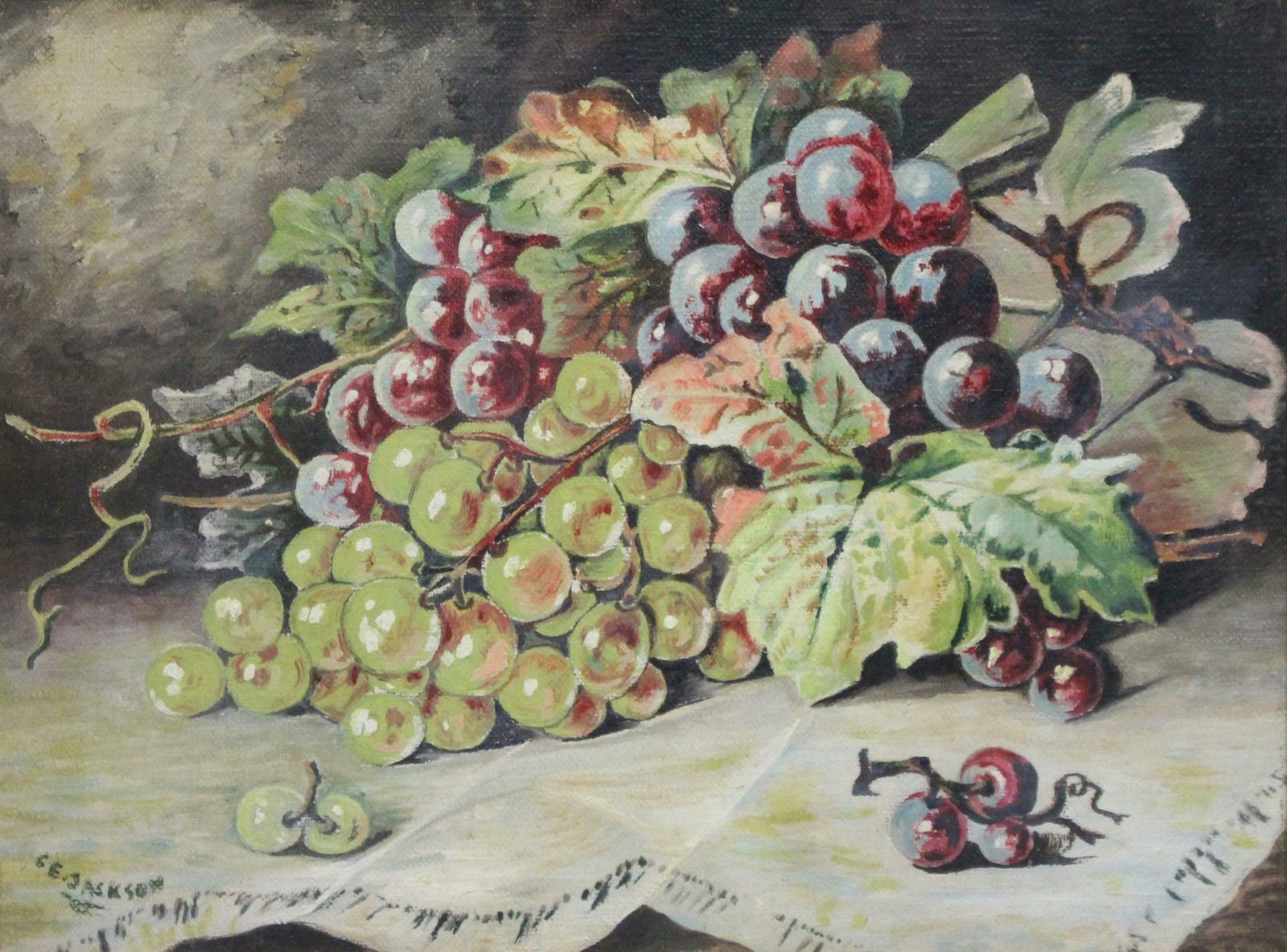 Pair Of Signed Still Life Paintings Oil On Canvas photo Art