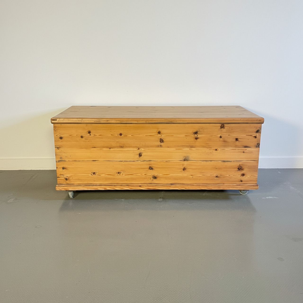 Victorian Large Pine Trunk On Wheels photo furniture
