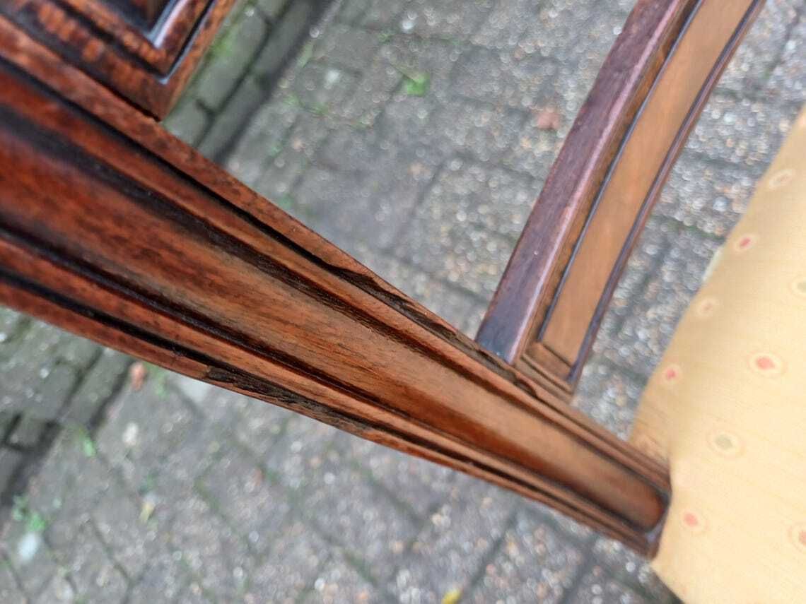 Victorian Solid Mahogany Dining Chairs Set Of Four Upholstered Seats Turned Legs Antique Vintage English Furniture photo buy