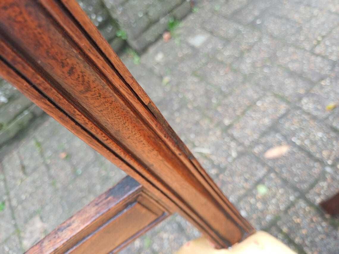 Victorian Solid Mahogany Dining Chairs Set Of Four Upholstered Seats Turned Legs Antique Vintage English Furniture photo vintage