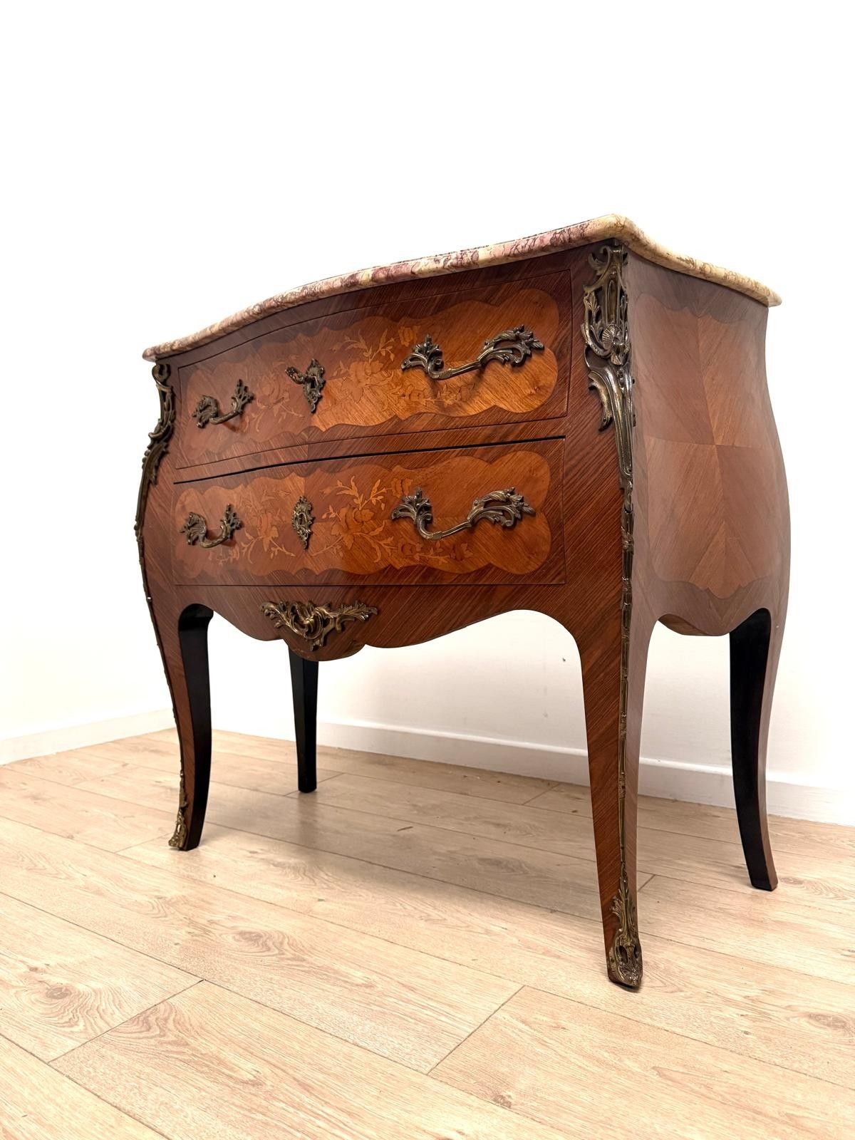 photo furniture Louis XV Style Commode Superb Rare Sienna Pink Marble Delivery Available 0024