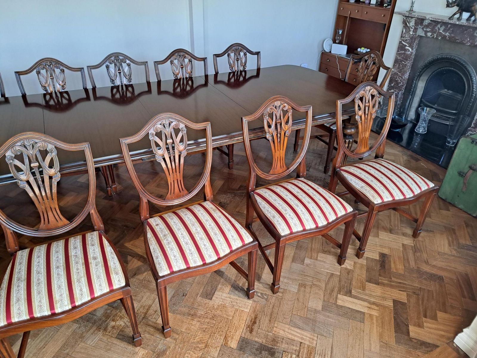 Magnificent Regency Style 11' Mahogany Dining Table And 12 Chairs photo 2500.0