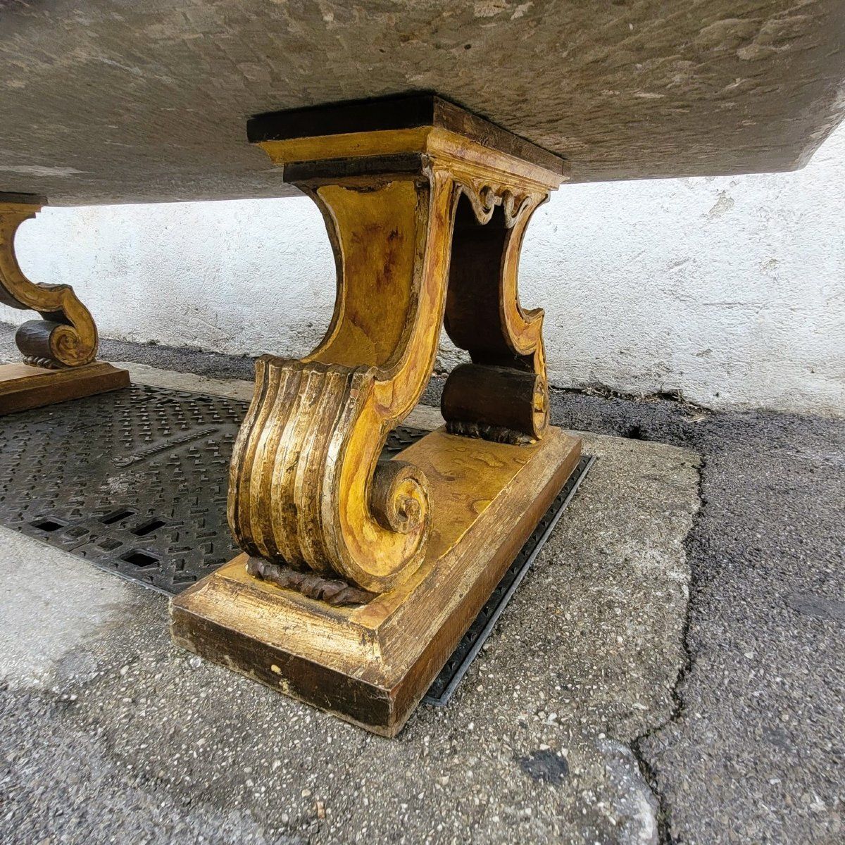 Important Coffee Table In Marble And Gilded Wood, Late 19th/Early 20th Century photo 2350.0