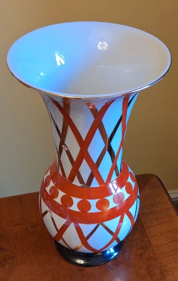 photo for sale Mid Century Large Vase Italian Carnival Style By Frederico De Luca, Paris Signed