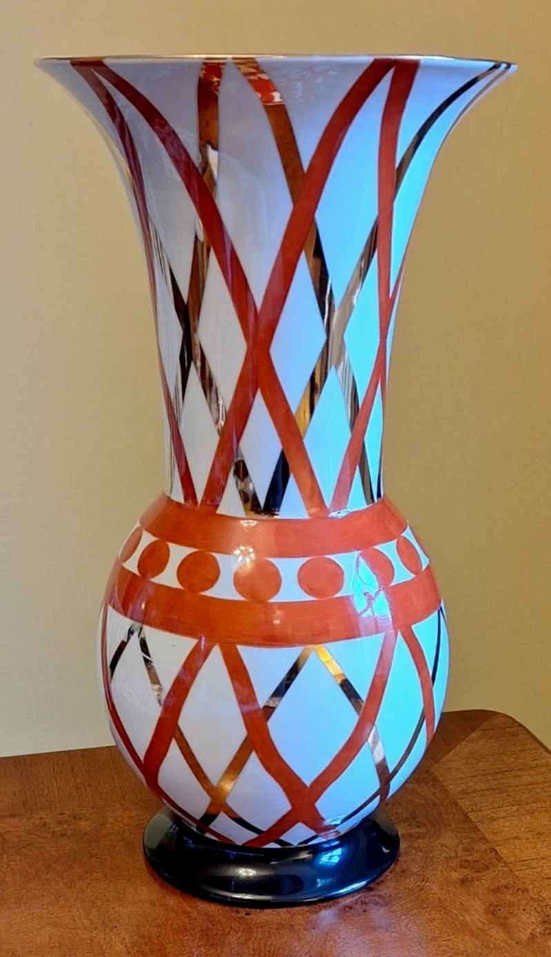 Mid Century Large Vase Italian Carnival Style By Frederico De Luca, Paris Signed