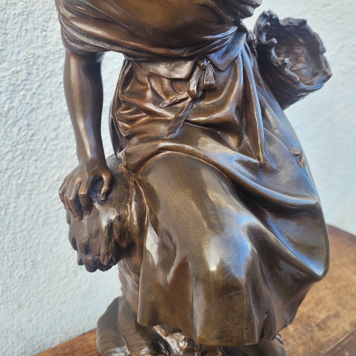 Math Moreau, The Mussel Diver, H72cm, Signed Bronze, Late 19th Century photo 2950.0