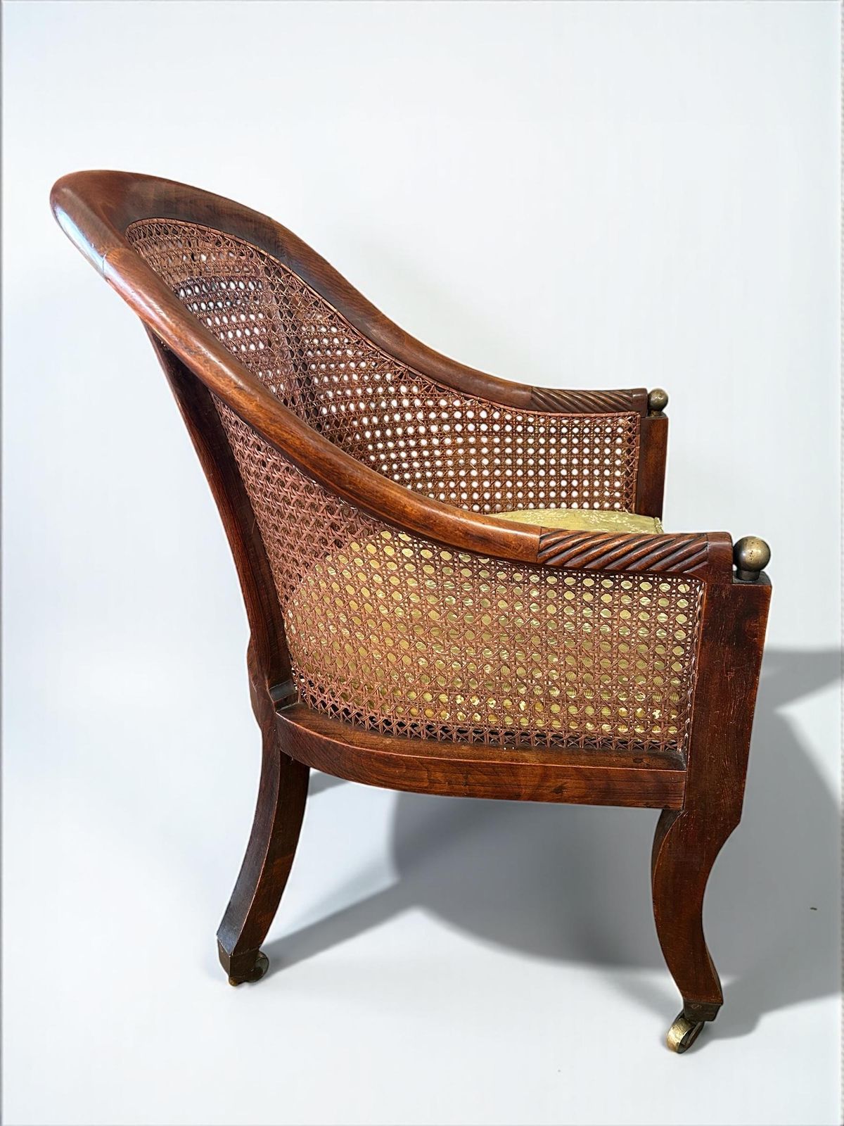 Regency Faux Rosewood Bergere Arm Chair photo furniture